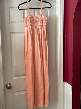 True Craft Peach-Orange Smocked Top